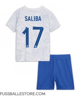 Günstige Frankreich William Saliba #17 Auswärts Trikotsatzt Kinder WM 2022 Kurzarm (+ Kurze Hosen)
